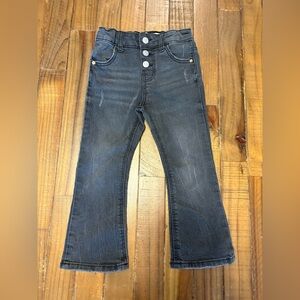 Girls Zara black wash Flared Jeans 3T